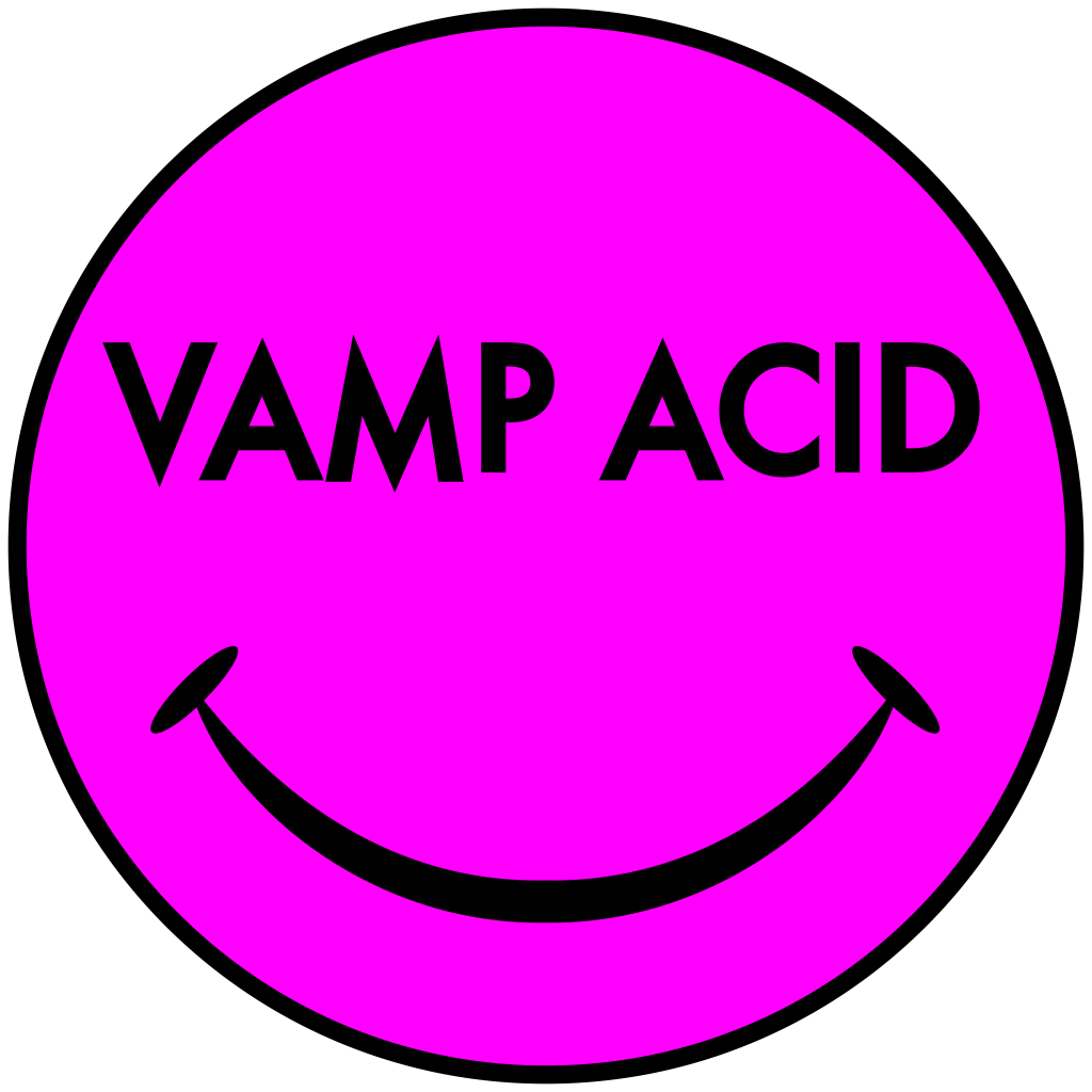 Vamp Acid logo neon pink.